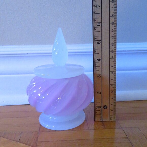Vintage Archimede Seguso opal pink Murano bonbonniere container 1960 rare - Picture 10 of 13